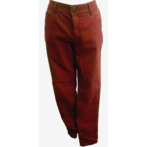 Elle Jeans Women Size 14 Burgundy Stretch Mid Rise Pockets